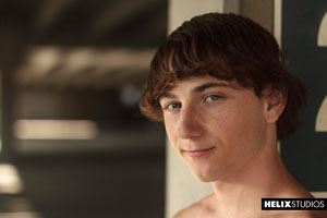 Sexy boy Cole Claire is working up a sweat in the parking garage trying out some new tricks on his board 18